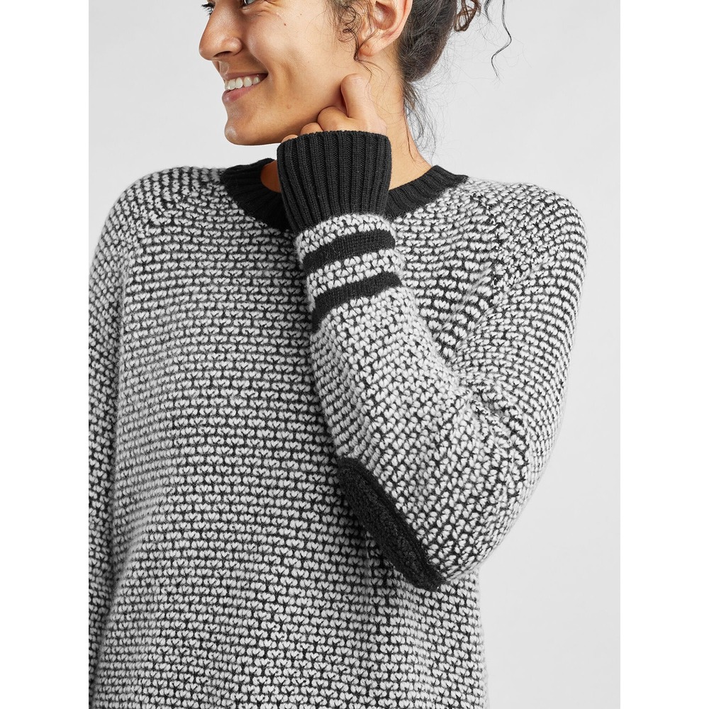 Krimson Klover MVP3 Crew Neck Sweater Black White Wool‎ Blend Large Chunky Knit